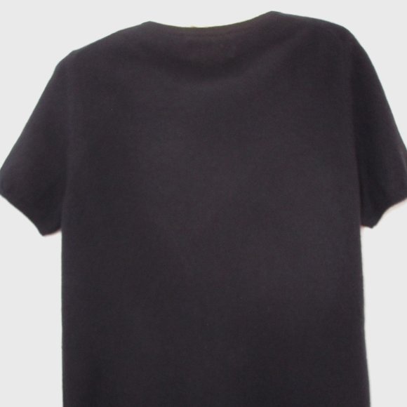 M Black CASHMERE Pullover Knit Sweater Short Sleeve Cuddly Fuzzy - Picture 7 of 8